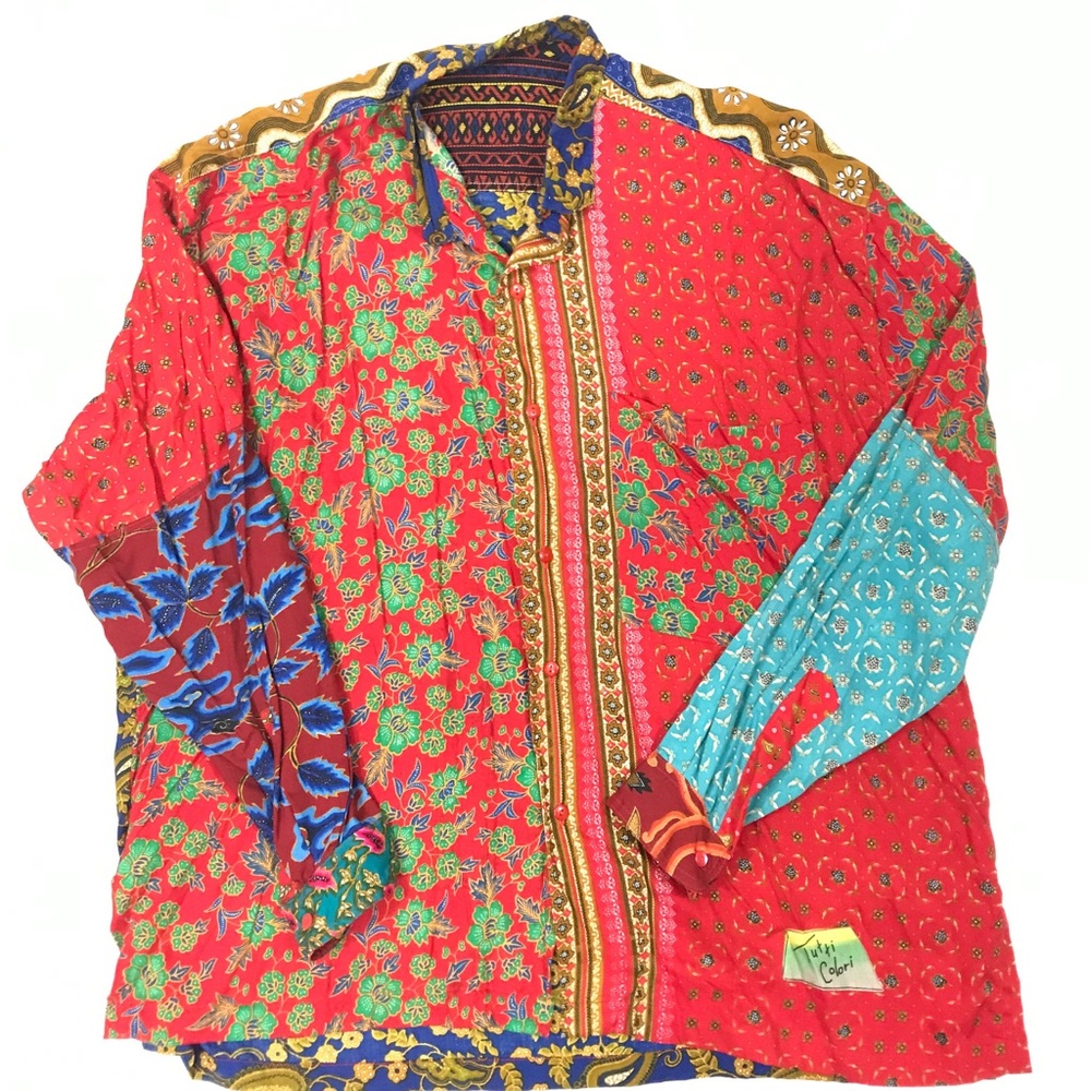 Colorful Patchwork Men's Casual Shirt